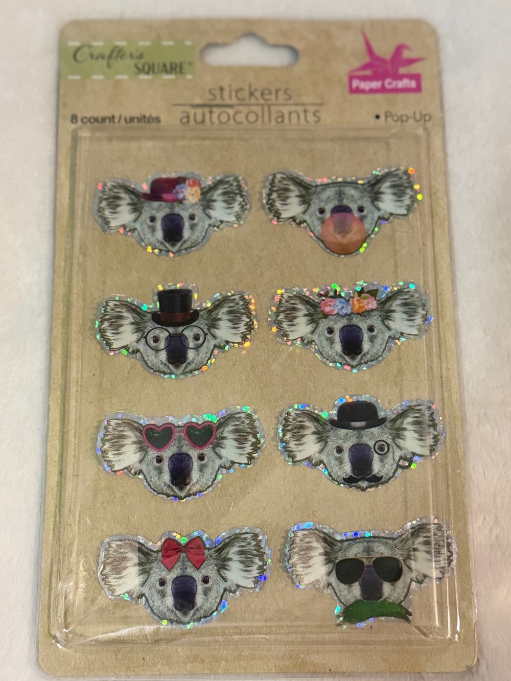 Koala Pop-Up Holographic Stickers - 8 Pack